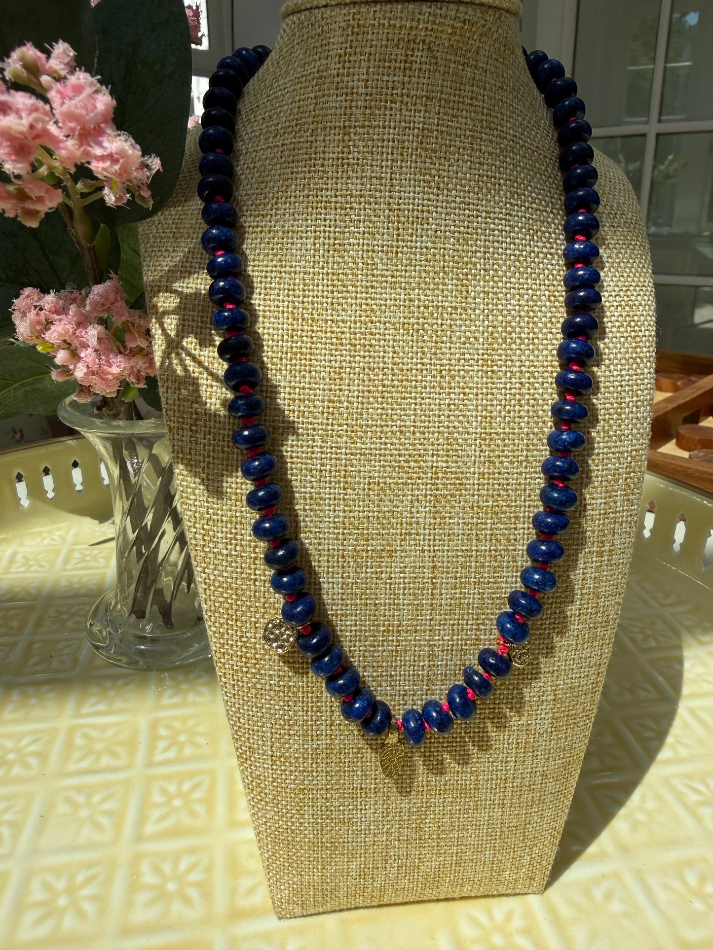 The Soraya strand with gold accents